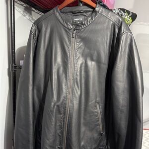 Claiborne Black Leather Bomber Jacket